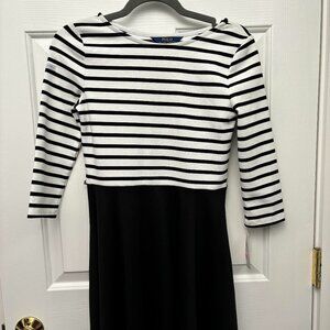 Polo Ralph Lauren girls black and white dress, size L (12-14)